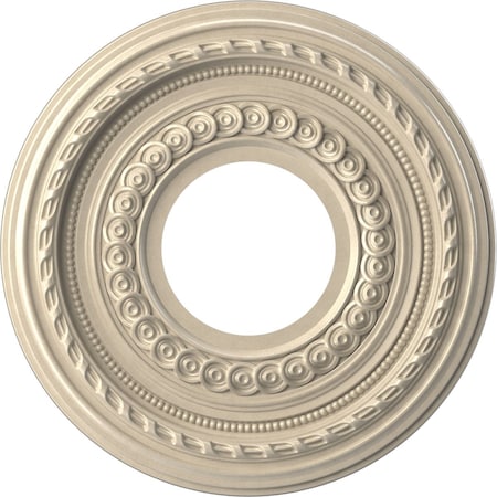 Ekena Millwork Cole PVC Medallion (Canopies up to 4 1/4"), 10"OD x 3 1/2"ID x 3/4"P, Universal Metallic Pearl Mist CMP10COEPE